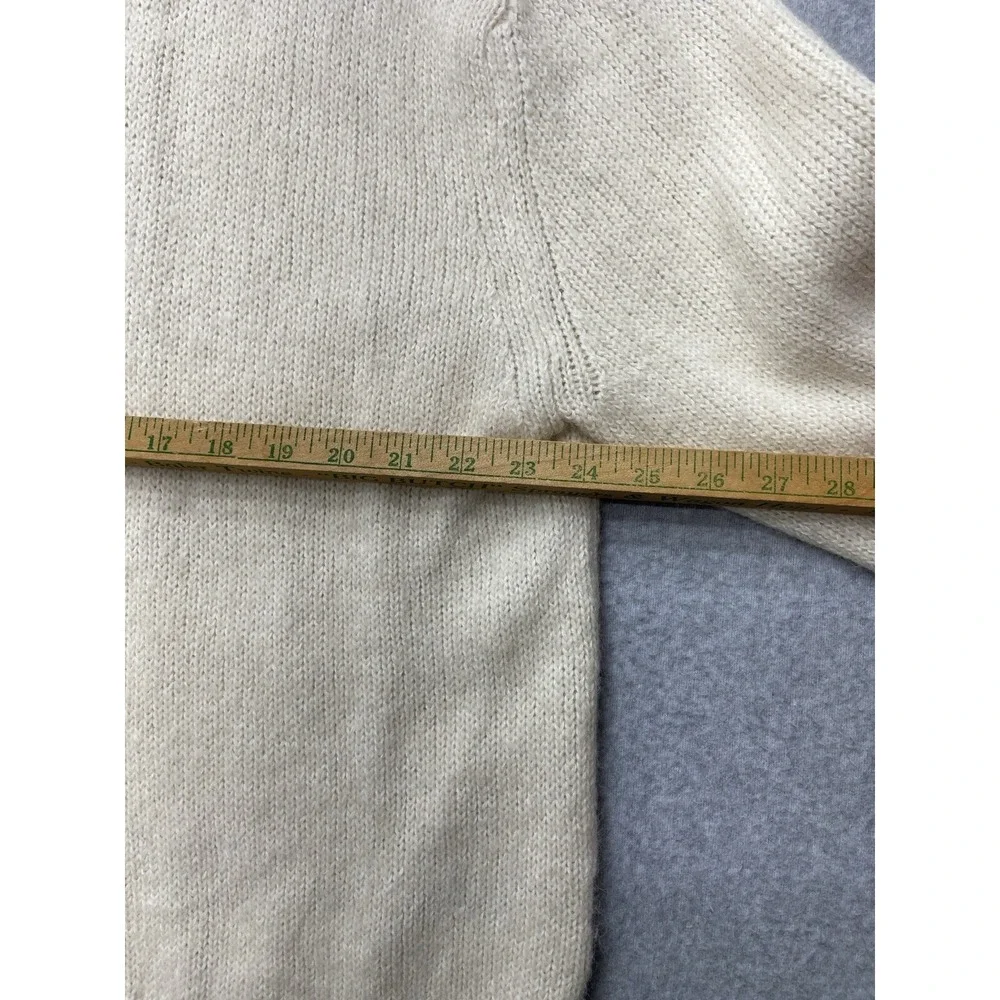 Banana Republic Cardigan Mens XL White Alpaca Wool Open Front Knit Sweater